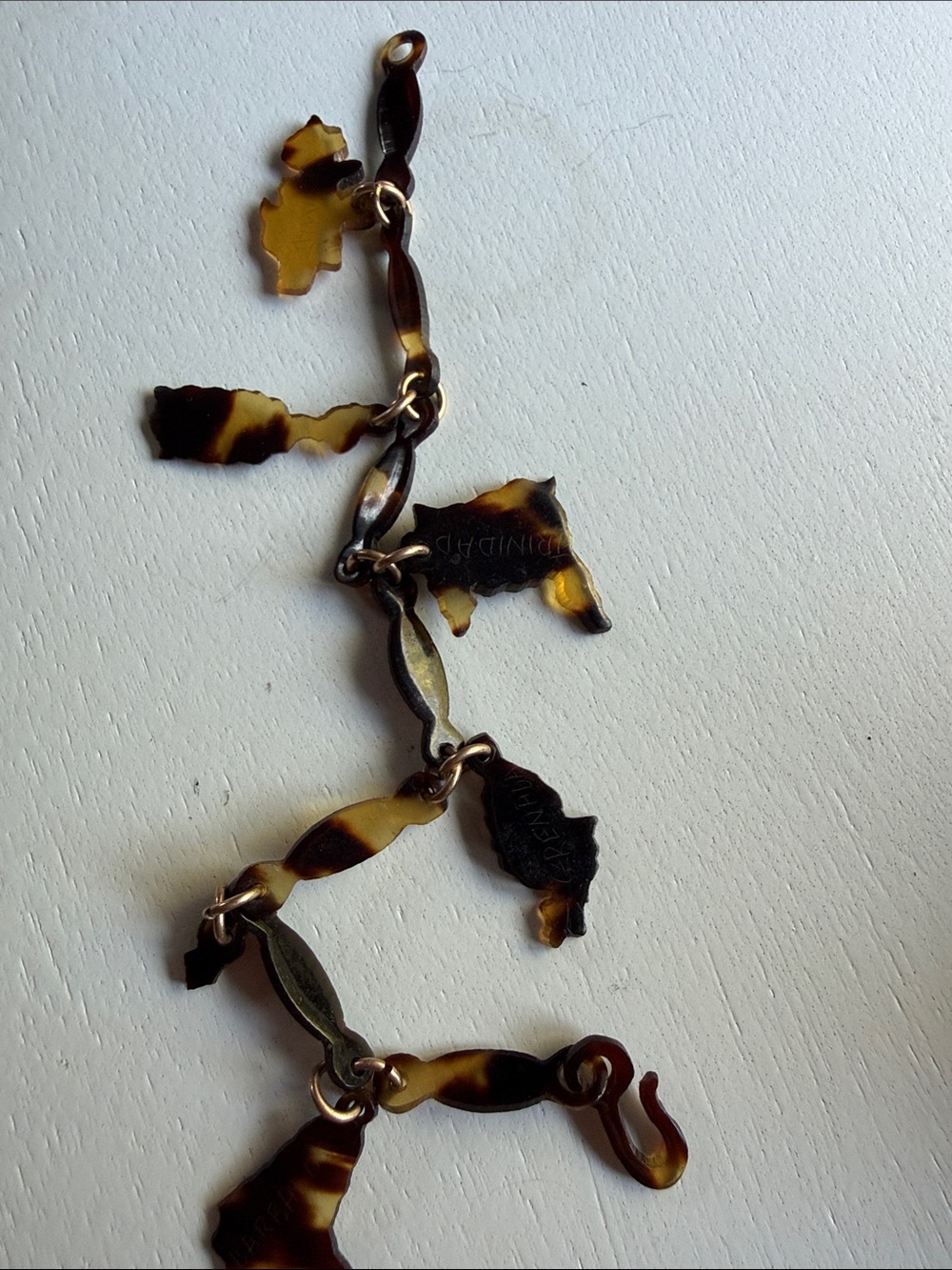 Vintage Tortoiseshell Charm Bracelet - Amber & Brown
